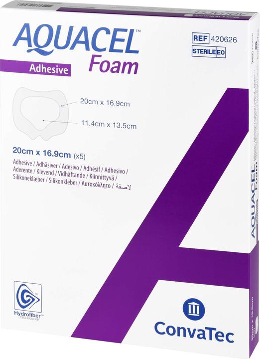 Actual product image Aquacel Ag Schaumverband adhäsiv 20x16.9cm Sakral (5 x)