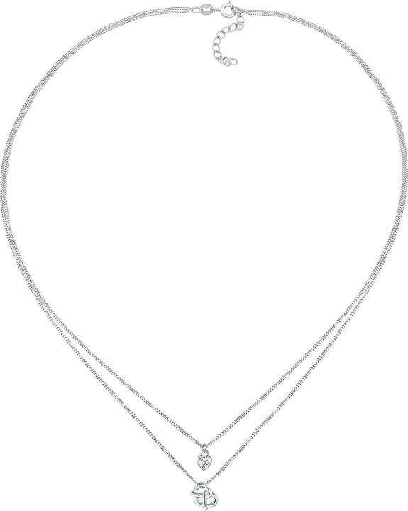 Immagine prodotto Elli Collana a strati Zirconia Cuore Pretzel Look tradizionale Argento 925 (Zirconia, Argento 925, 40 cm)