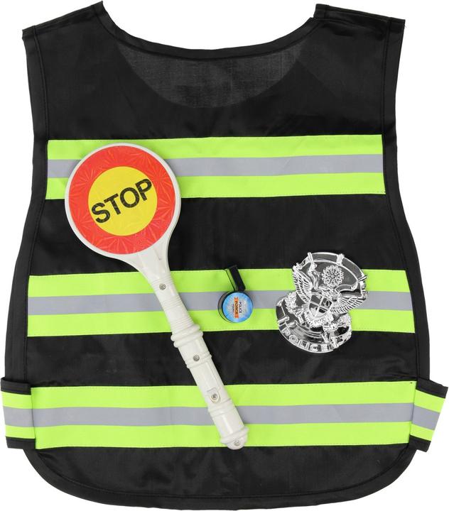 Produktbild ToyFamily Polizei-Set mit Stoppschild & Pfeife, 3-tlg.