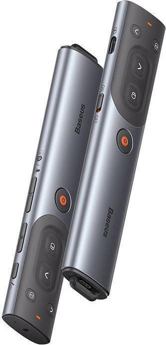 Actual product image Baseus Orange Dot Multifunctional remote control for presentation, with a red laser pointer - grey