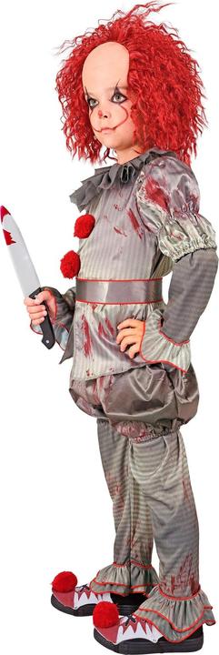 Image du produit Widmann chemise de clown tueur, pantalon, short, ceinture, surchaussures Costume enfant (158)