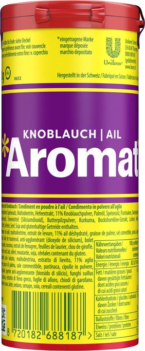 Valeurs nutritives et ingrédients Knorr Aromat Ail (90 g)