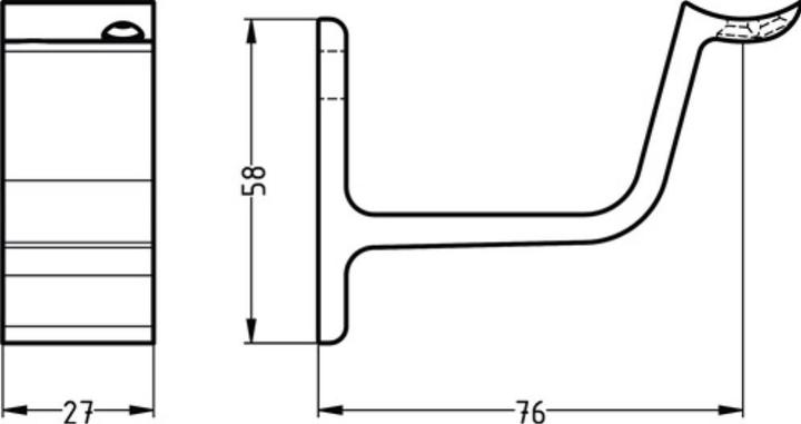 Produktbild Hermeta Handlaufträger 3553 Aluminium schwarz eloxiert gewölbte Auflage (Aluminium)
