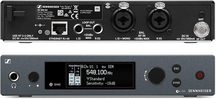 Produktbild Sennheiser EW IEM G4-TWIN-G Sets für drahtlose Überwachungssysteme 566 - 608 MHz LED