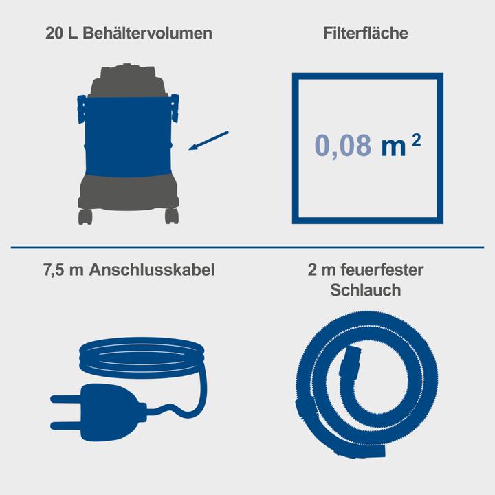 Image du produit Scheppach Aspirateur de pulvérisation et de lavage SprayVac20 (Aspirateur eau et poussière)