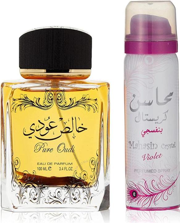 Actual product image Lattafa Perfumes Pure Oudi by Eau De Parfum Spray Plus 1.7 oz Deodorant 100 ml (Eau de parfum, 100 ml)