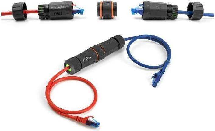 Produktbild Delock Kabelverbinder RJ45 Buchse zu RJ45 Buchse Cat.6A mit (Netzwerk Kupplung)