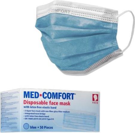 Produktbild Ampri MED-COMFORT Mundschutz 3-lg. TYP IIR - blau (50 x)