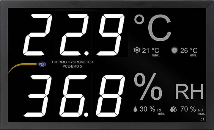 Immagine prodotto PCE Instruments PCE-EMD 5 Panelmeter 0... 50 °C 0... 99,9 % rH (Custodia del dispositivo di misurazione)