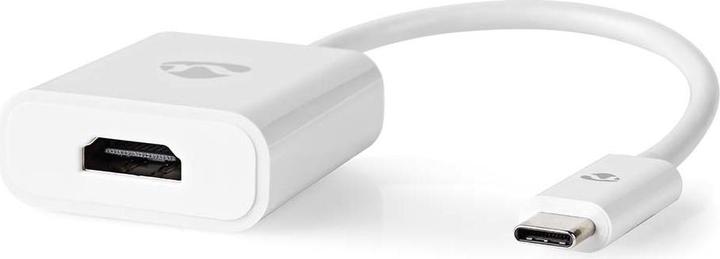 Actual product image Nedis USB Adapter - USB 3.1 - USB Type-C™ male - HDMI - 0.20 m - round - Nickel plated - PVC - White (USB-C, 20 cm)