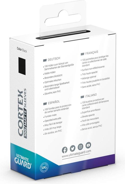 Produktbild Ultimate Guard Kartenhülle Cortex Sleeves Standard Matt-Schwarz 100
