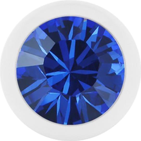 Star Piercing Micro Kugel Pure White mit Swarovski blau (ohne Messing, Chirurgenstahl 316L)