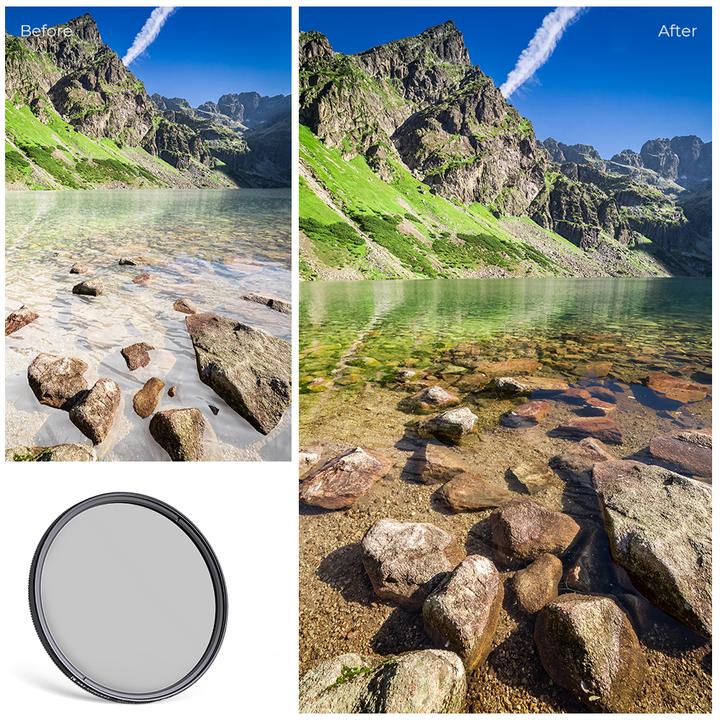 Actual product image K&F Concept 58MM Circular Polarizer Lens Filter Ultra-Slim 18 Multi-Layer Coatings (C Series) (58 mm, Polarizing filter)