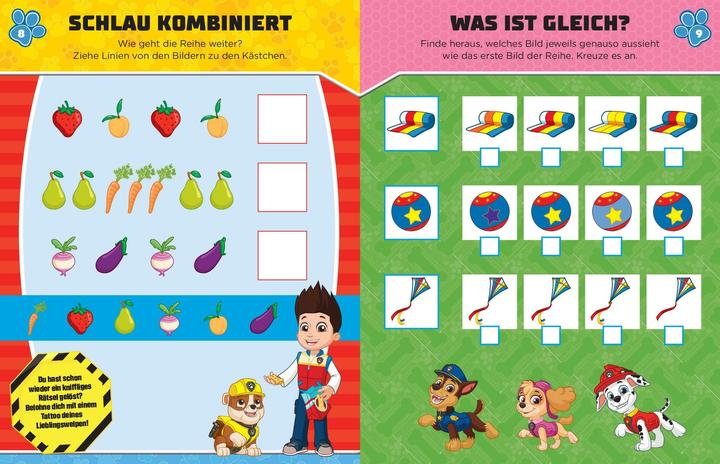 Image du produit PAW Patrol Rätselbuch mit 40 Tattoos (Allemand, Éditions Schwager & Steinlein, 2024)
