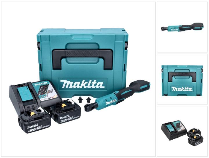 Image du produit Makita PWR 180 RGJ Batterie tournevis à cliquet 18 V 47.5 Nm 1/4" 3/8" + 2x batterie 6.0 Ah + chargeur + (1/4")