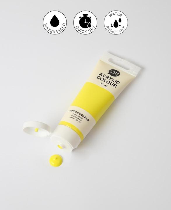 Actual product image I Am Creative Basic acrylic, water-based acrylic paint, 75 ml (Lemon, 75 ml)