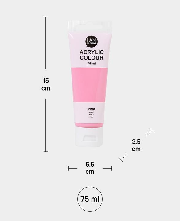 Produktbild I Am Creative Basic Acryl, Acrylfarbe auf Wasserbasis, 75 ml (Pink, 75 ml)