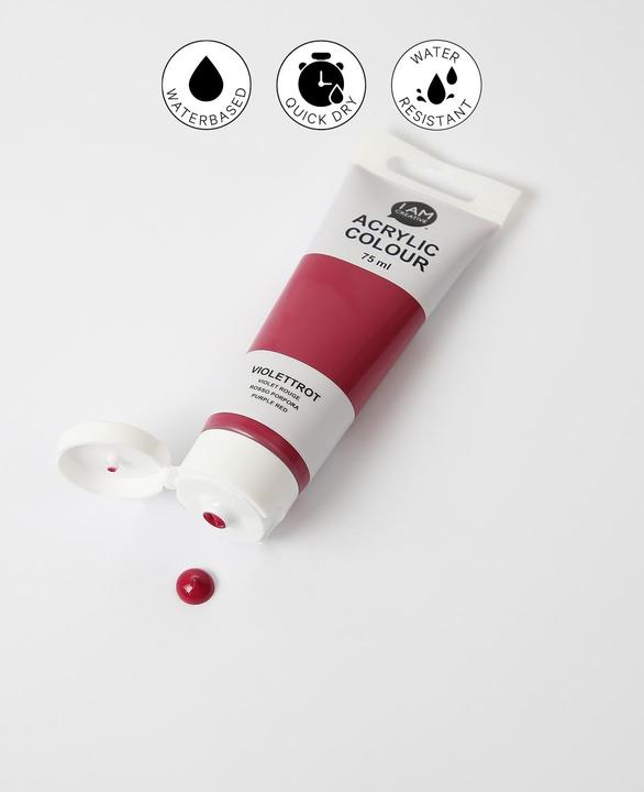 Image du produit I Am Creative Basic Acryl, peinture acrylique à base d'eau, 75 ml (Rouge violet, 75 ml)