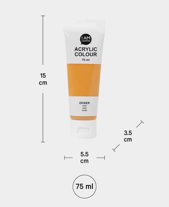 Produktbild I Am Creative Basic Acryl, Acrylfarbe auf Wasserbasis, 75 ml (Ocker, 75 ml)