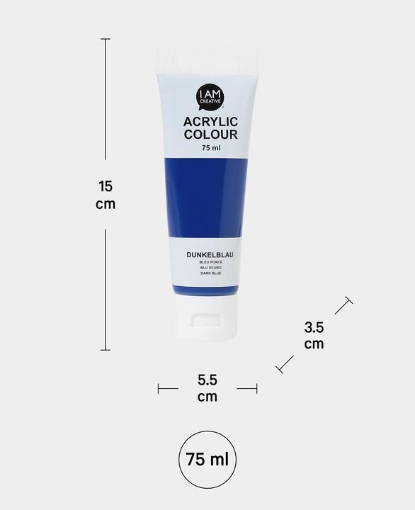 Produktbild I Am Creative Basic Acryl, Acrylfarbe auf Wasserbasis, 75 ml (Dunkelblau, 75 ml)