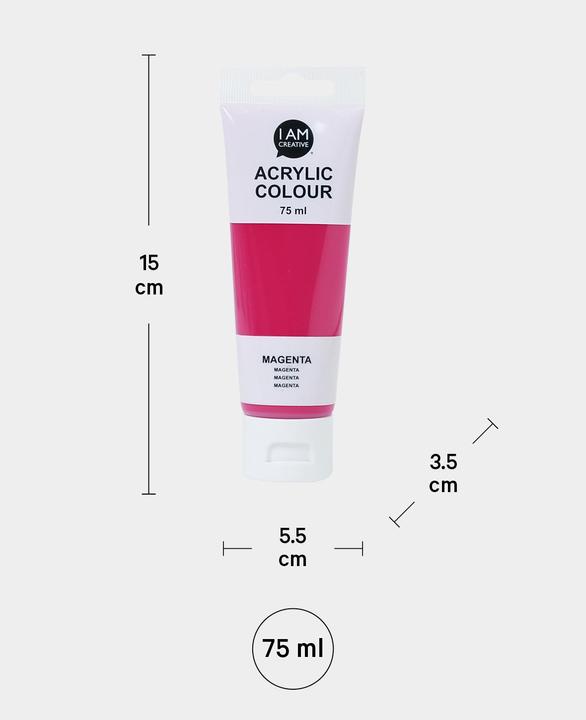 Produktbild I Am Creative Basic Acryl, Acrylfarbe auf Wasserbasis, 75 ml (Magenta, 75 ml)