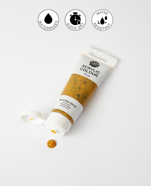 Produktbild I Am Creative Basic Acryl, Acrylfarbe auf Wasserbasis, 75 ml (Glitter, Gold, 75 ml)