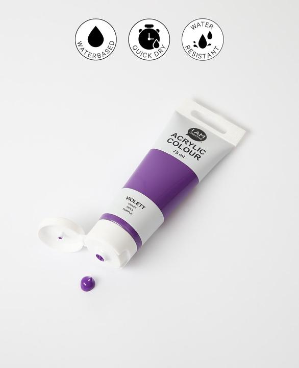 Image du produit I Am Creative Basic Acryl, peinture acrylique à base d'eau, 75 ml (Violet, 75 ml)