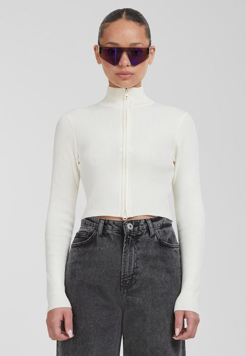 Produktbild Urban Classics Ladies Cropped Rib Knit Zip Cardigan - 19407 (4XL)