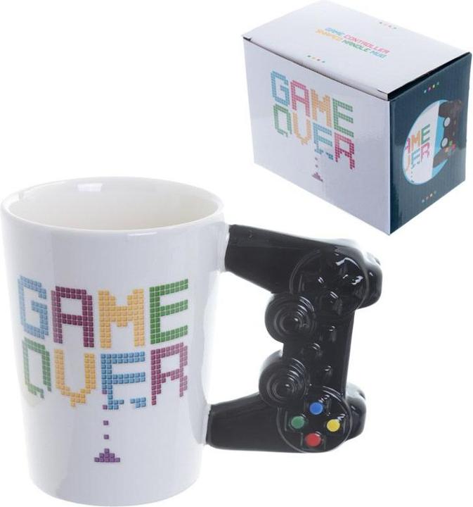Produktbild Puckator GAME OVER Gamecontroller geformter Henkel Tasse aus Dolomit-Keramik (320 ml, 1 x)