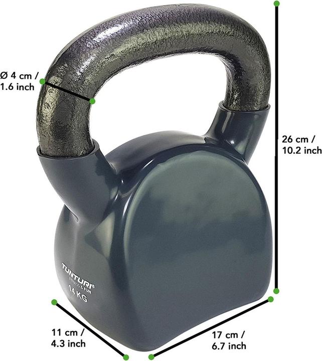 Actual product image Tunturi Vinyl Gusseisen Kettlebell (1 x 14 kg)