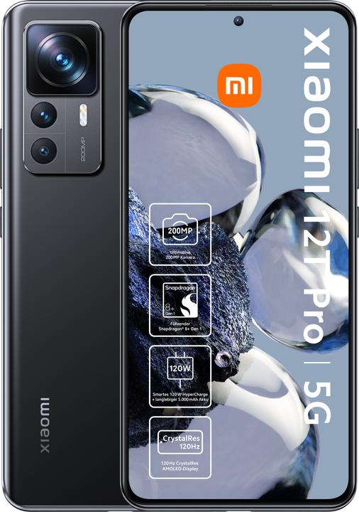 Xiaomi 12T Pro (256 GB, Black, 6.67", Dual SIM, 200 Mpx, 5G)