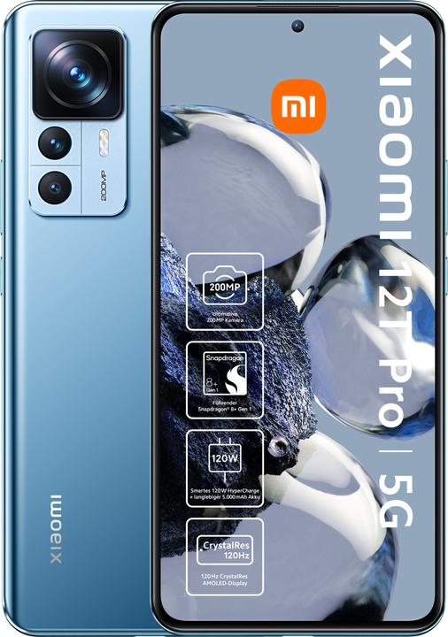 Actual product image Xiaomi 12T Pro (256 GB, Blue, 6.67", Dual SIM, 200 Mpx, 5G)