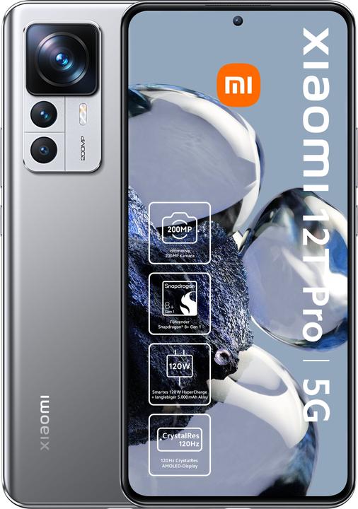 Actual product image Xiaomi 12T Pro (256 GB, Silver, 6.67", Dual SIM, 200 Mpx, 5G)