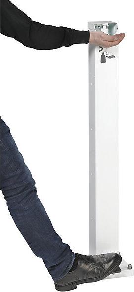 Image du produit VAR Distributeur de désinfectant pour les mains HDS 120 à pédale, blanc, avec revêtement