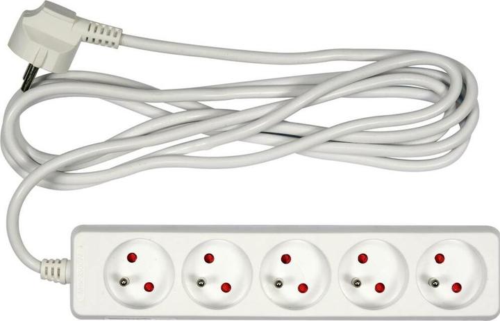 Toya Rallonge électrique avec mise à la terre, 5 prises, 3 m, 72506 (3 m)