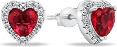 Brilio Silver - Romantic silver earrings with zircons Hearts EA901WR