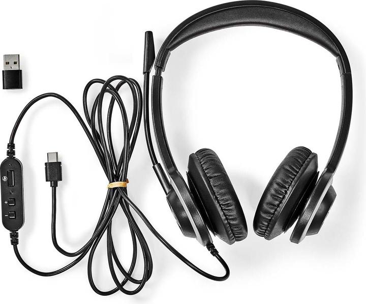 Produktbild Nedis PC Headset On-Ear, Stereo - Black (Kabelgebunden, USB-A)