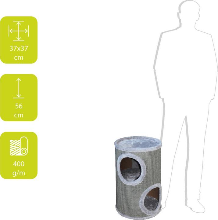 Actual product image EBI Trend Cat Dome Everlast Tower 2-Level (56 cm, Light grey)