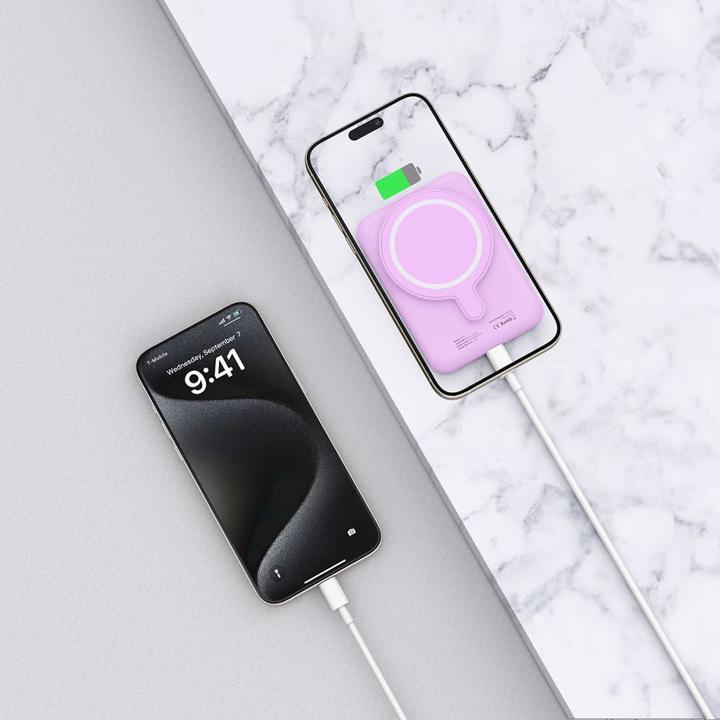 Actual product image Tech-Protect LifeMag MagSafe PB10 5000mAh Power Bank - Pink (5000 mAh, 15 W)