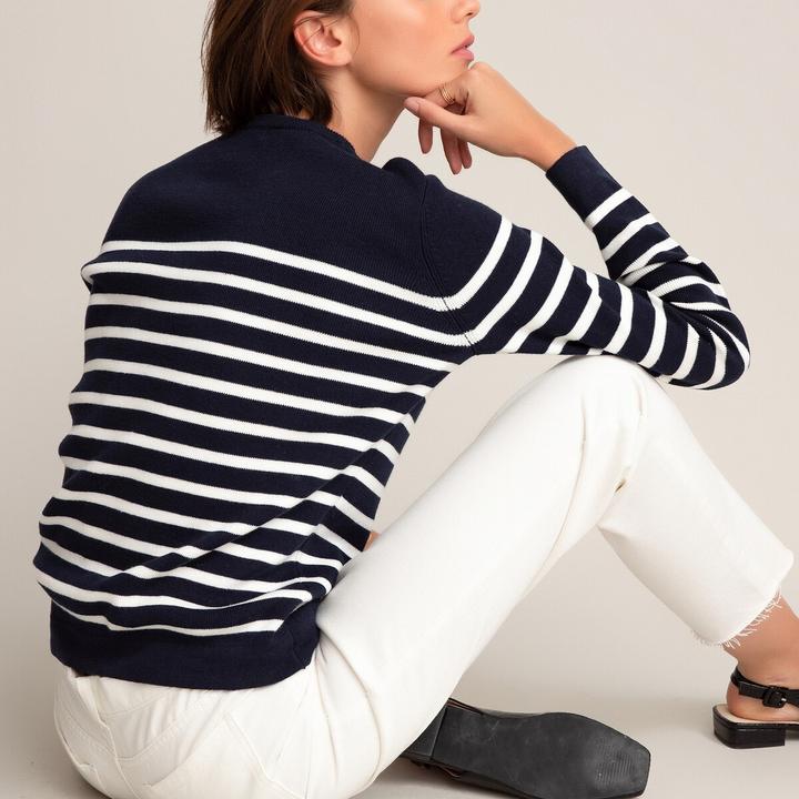 Produktbild La Redoute Collections Matrosenpullover aus Bio-Baumwolle (L)