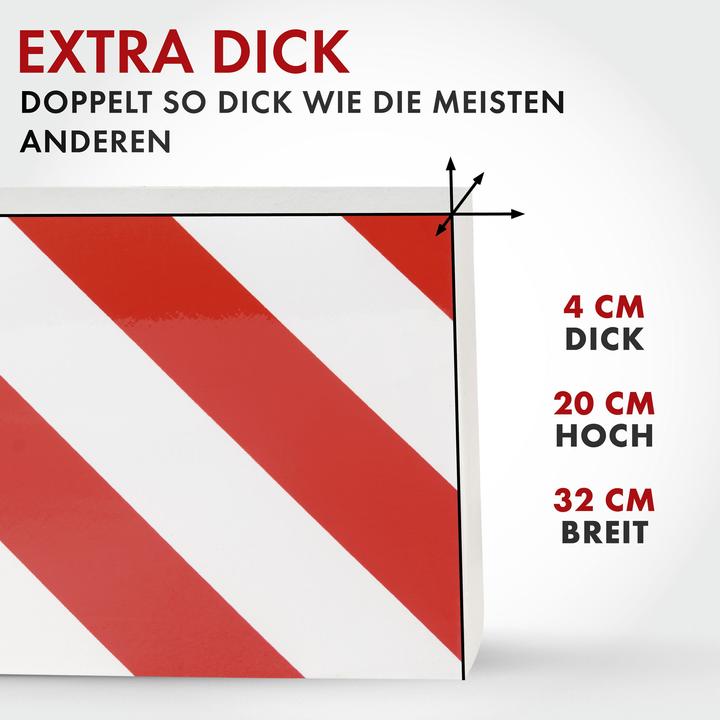 Produktbild CarComfort Garagen-Wandschutz, 2 Stück Auto-Türkanten-Schutz selbstklebend 32x20x4 cm rot/wei