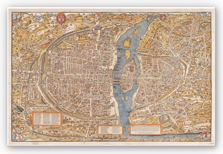 Actual product image Trenddeko Historical Map of Paris (100 x 70 cm)