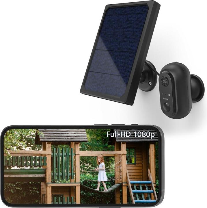 Produktbild Hama Überwachungskamera, WLAN-Kamera outdoor, Akku, Solar, Aufzeichnung, 1080p (1920 x 1080 Pixels)
