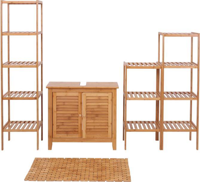 Produktbild Mendler Badezimmerset, Komplett Badezimmer Badmöbel Badset Badschrank, Bambus