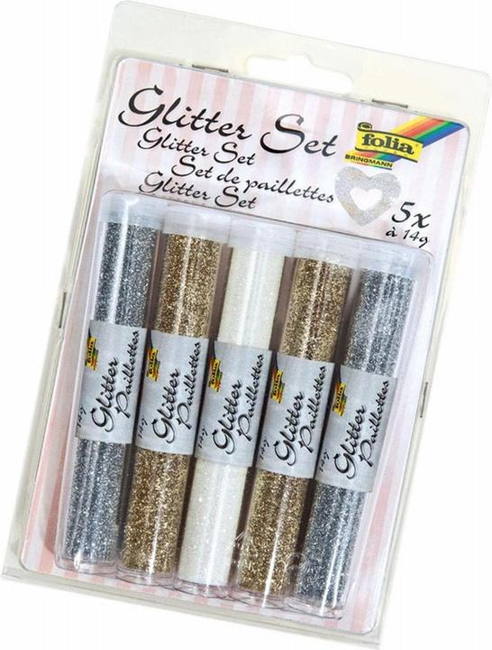 Produktbild Folia Glitterset Pulver gold/silber/weiss