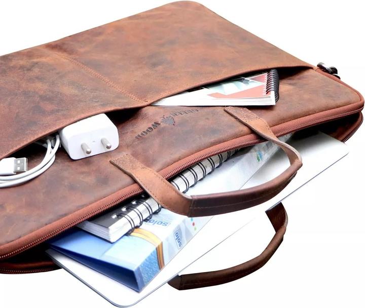 Image du produit Greenwood Laptoptasche Business-/Schultasche 17 Zoll Echtleder Fred Khaki No.6 (17")