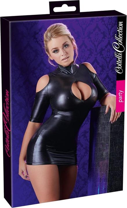 Actual product image Cottelli Collection Wetlook-Minikleid Schulterfrei (S)