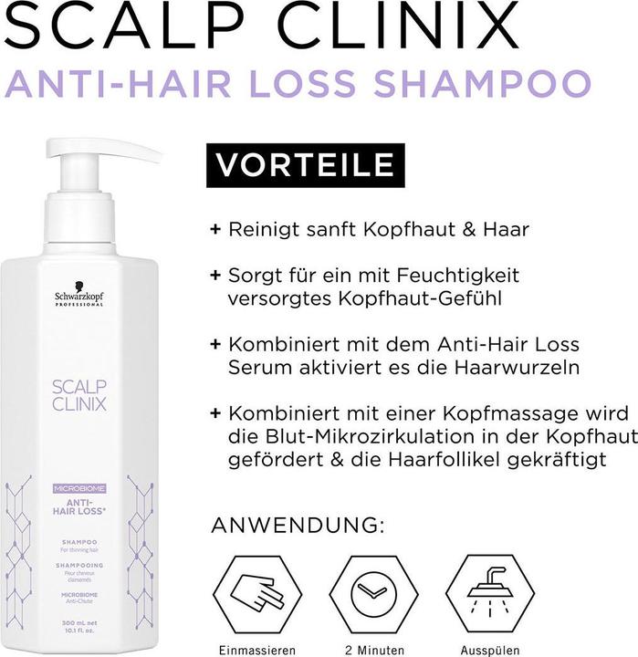 Immagine prodotto Schwarzkopf Scalp Clinix - Shampoo anticaduta (300 ml, Shampoo liquido)