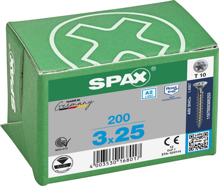 Actual product image Spax Chipboard screws A2 (200 Screws per piece)