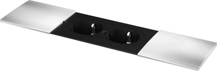Bachmann DUE 2-fold socket outlet element, stainless steel look, 2m (2 x, 2 m)